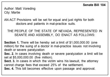 Writing a bill law